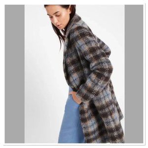 Banana Republic Italian Plaid Topcoat - Petite Medium